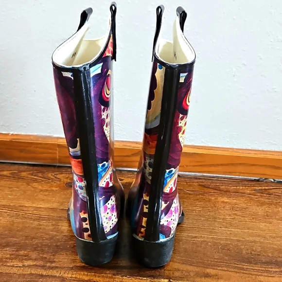 Nomad Colorful Rubber Waterproof Pointed Toe Cowboy Boots Sz.8 - Picture 3 of 8
